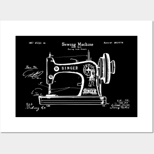 classical oldschool sewing machine Posters and Art